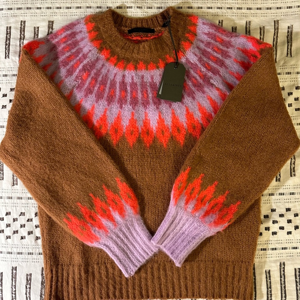 All Saints Falka Jumper Camel Multi Sweater